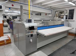 Complete table linen ironing line: LACO Machinery GrandKing X 3500 G / HJ Weir FoldMaker 64 D